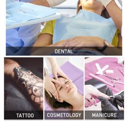 500 Pack Navy Blue Dental Bibs - Manicure Cosmetology Tattoo Lashes Hair Nails