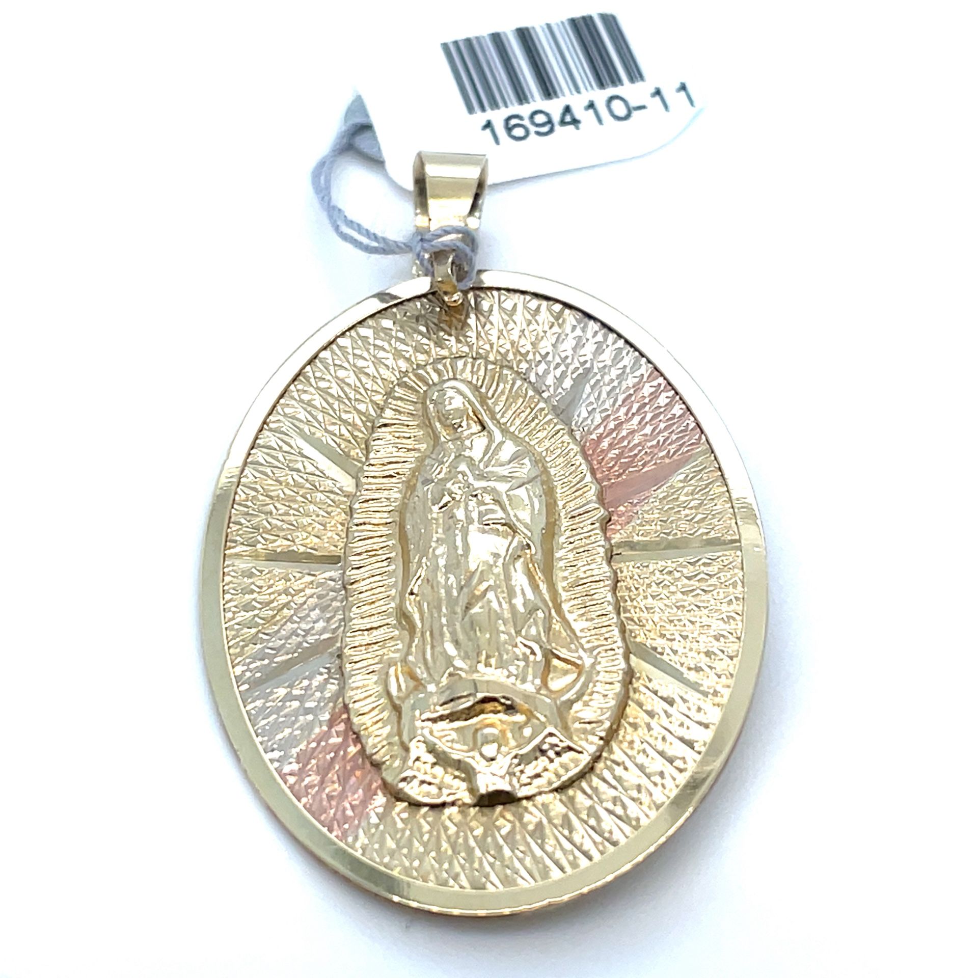 10Kt Two Tone Gold Virgin Mary Jesus Pendant 4.40g 169410/11