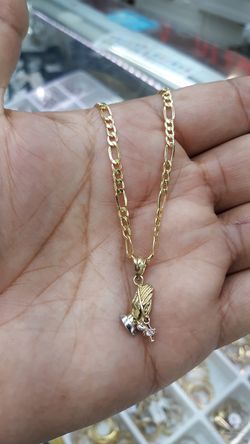 14k Italian gold chain & charm 18 inch long 4.9 grams