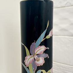 Small Vintage Otagiri Black Orchid Vase