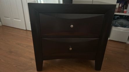 night stand with big drawers brown