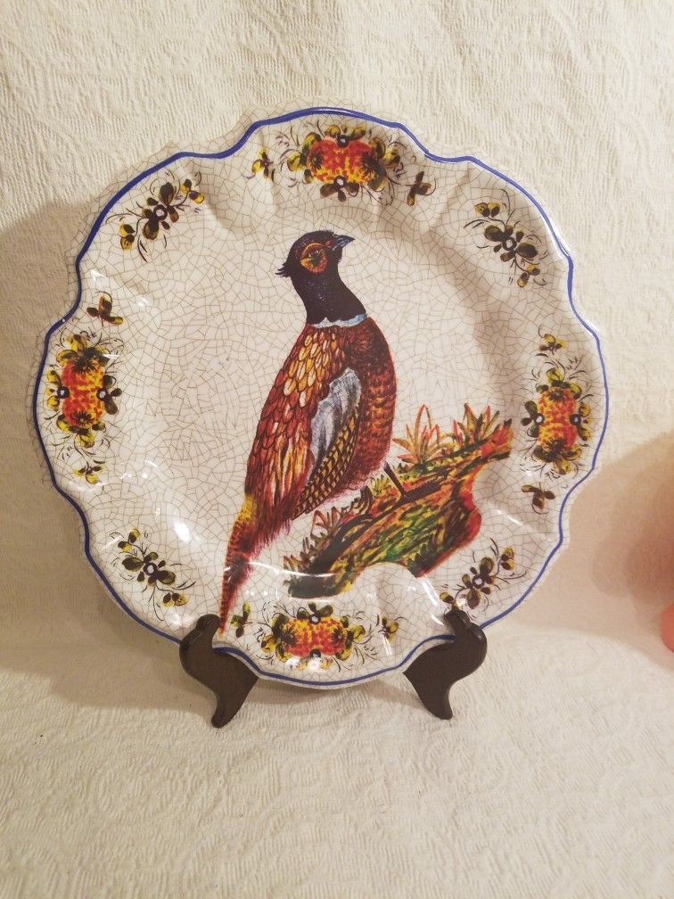 Modello Depositato Pheasant 10 3/4" Deco Plate