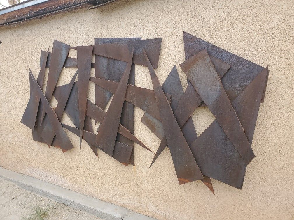 Large wall art natural rust