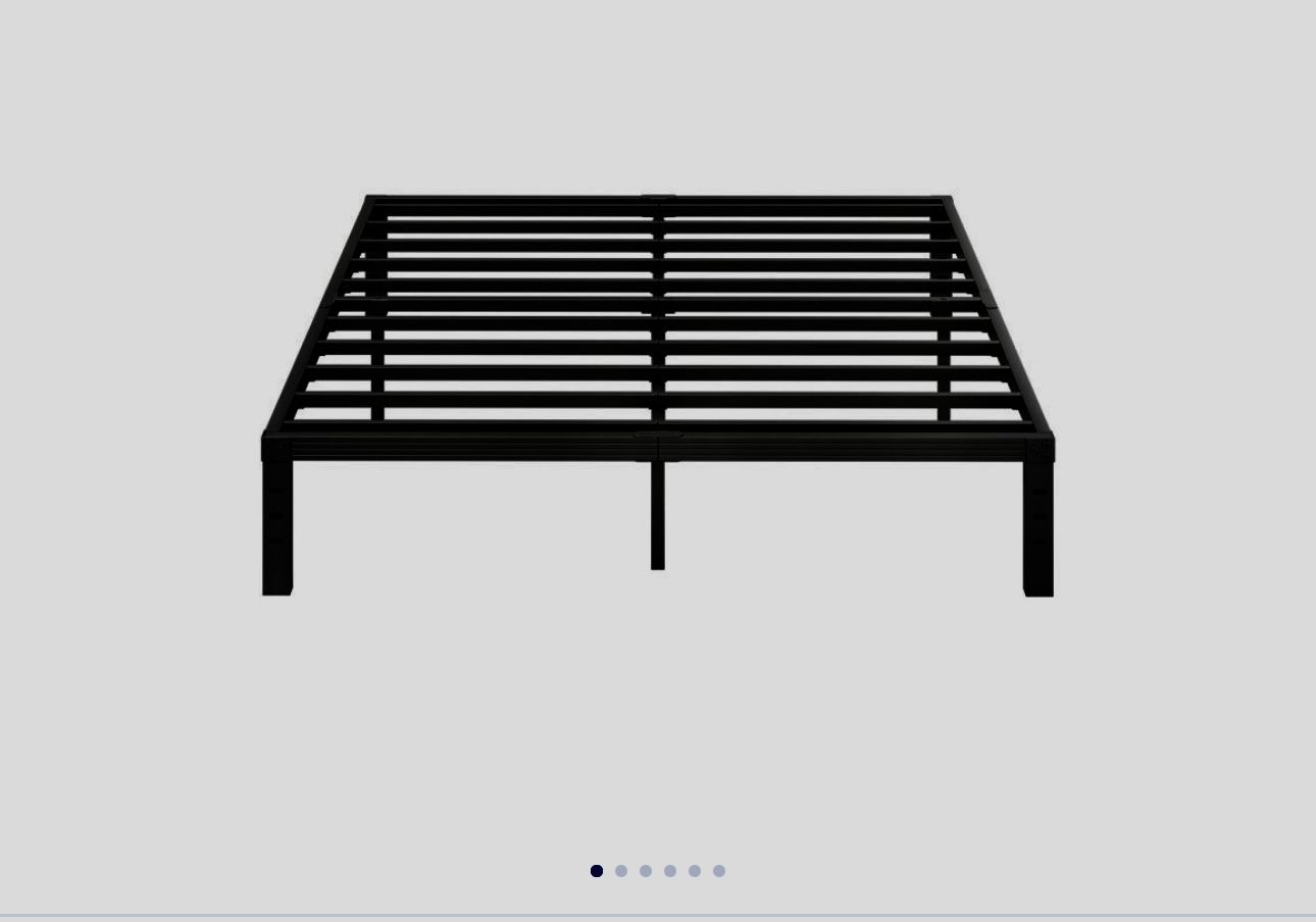 King Size Bed Frame, No Box Spring Needed, Sturdy Metal