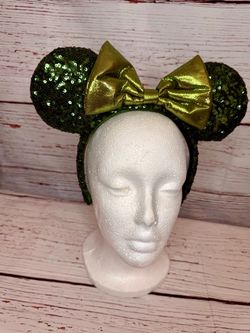 Disney Emerald Green Sequin Minnie Mouse Ears Headband