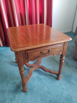 Solid wood end table