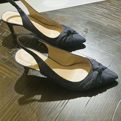 FRANCO SARTO SLINGBACK 6M JEANS FABRIC 2”inch Heel BLUE IN COLOR