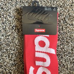 Nike x Supreme Socks (Red), Brand New