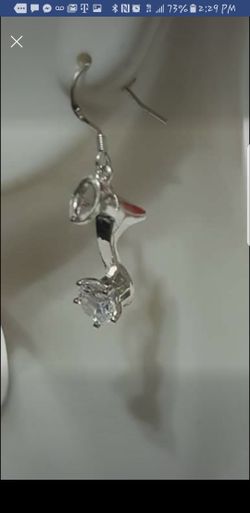 Silver Swarovski bead high heel earrings