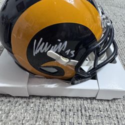Kyren Williams Signed Autograph Throwback Mini Helmet - Beckett Coa - LA Rams