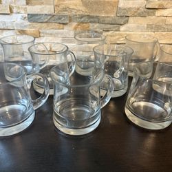 Clear Crystal Glass Mugs 9  Mugs 4 1/2 Inches 