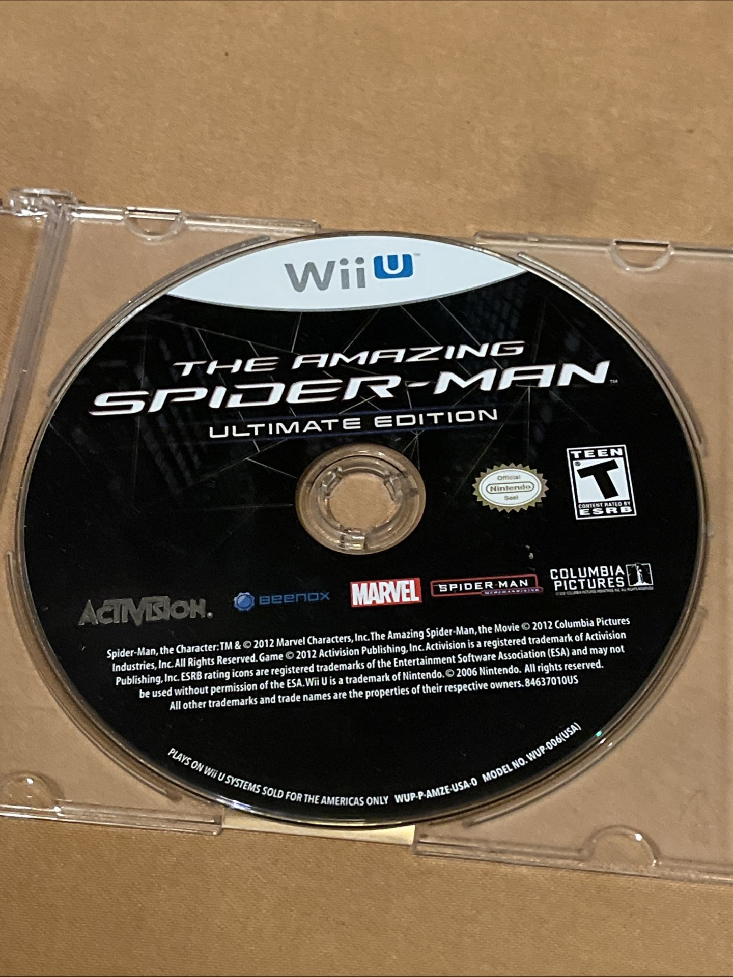 The Amazing Spider-Man -- Ultimate Edition (Nintendo Wii U, 2013) Disc Only