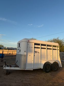 1984 2 Horse Stock Trailer- Bumper Pull