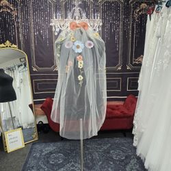 Wedding Veil Embroidered Floral New Velo