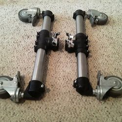 (*Very Rare to Find*) Vintage Tama Stainless Steel Drum Rack T-leg Feet Kit with Locking Casters 