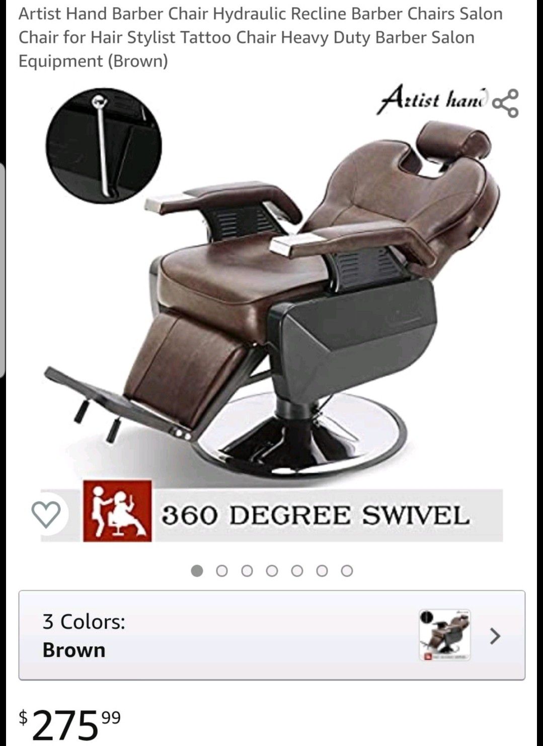LIKE NEW Hydraulic Reclining Swivel Salon Chair