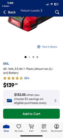  SKIL PWRCore 40 2.5Ah 40V Lithium Battery