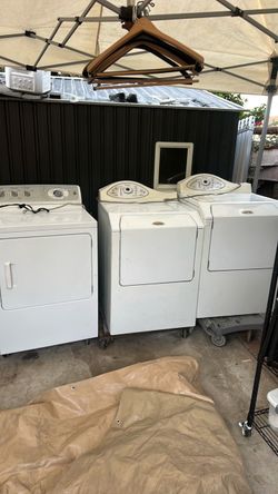 White Top-Load Washer and Dryer Set
