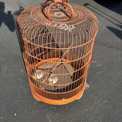 Vintage Wood Bird Cage