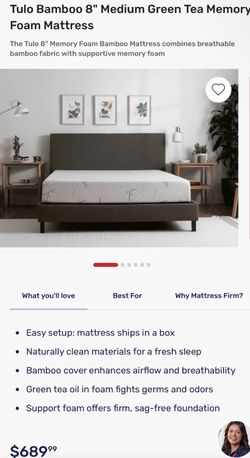 Queen Size Tulo Bamboo Memory Foam Mattress