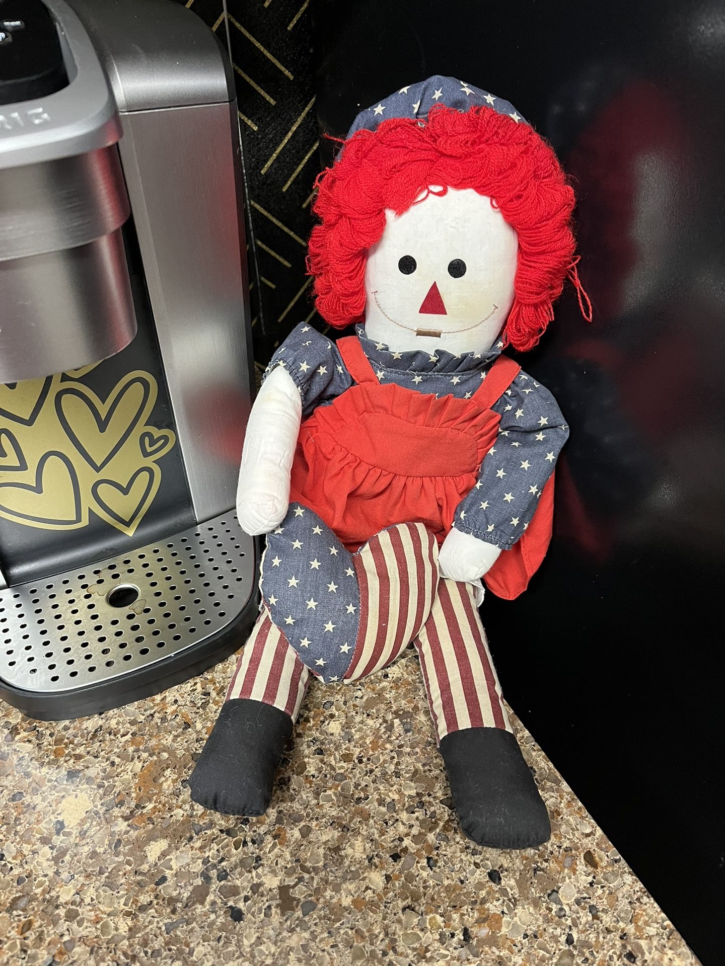 patriotic american raggedy ann doll used condition as shown