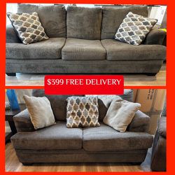 Gray Sofa and Loveseat COUCH SET sectional couch sofa recliner (FREE CURBSIDE DELIVERY)
