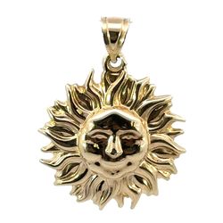 Woman’s Ladies 14k Yellow Gold Sun Charm Pendant For Necklace GP3095829