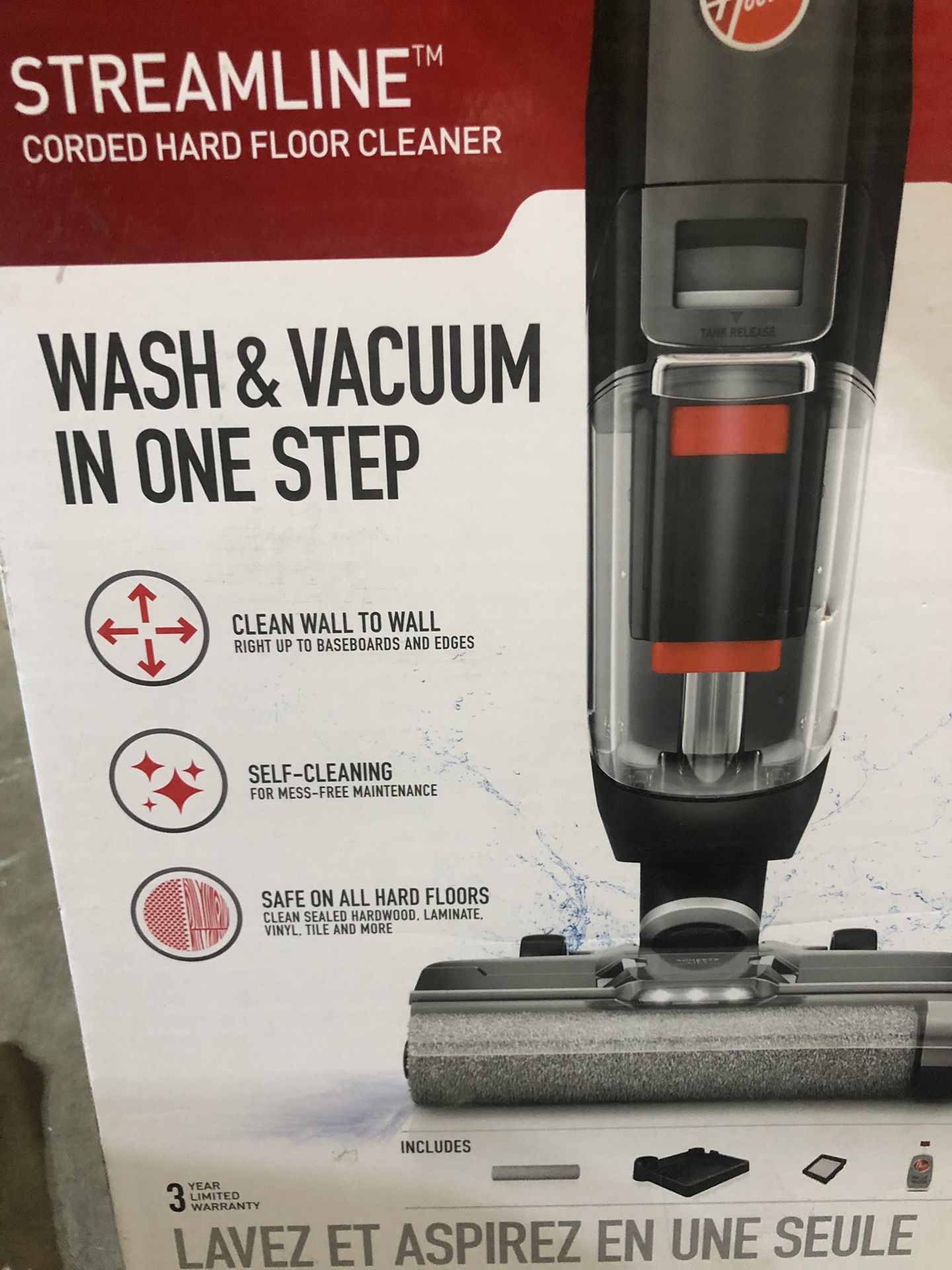 HOOVER Streamline Corded Wet/Dry Hard Floor Cleaner and Vacuum Cleaner with Self Cleaning System for Sealed Hard Floors, Black