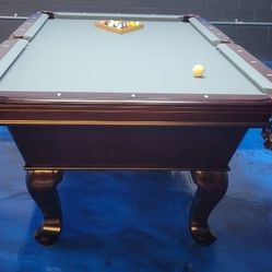 8ft Dark Cherry Pool Table With Everything, DeliverySetup And New Felt Any Color Included!