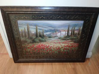 Italian Countryside Wall Hanging with Frame