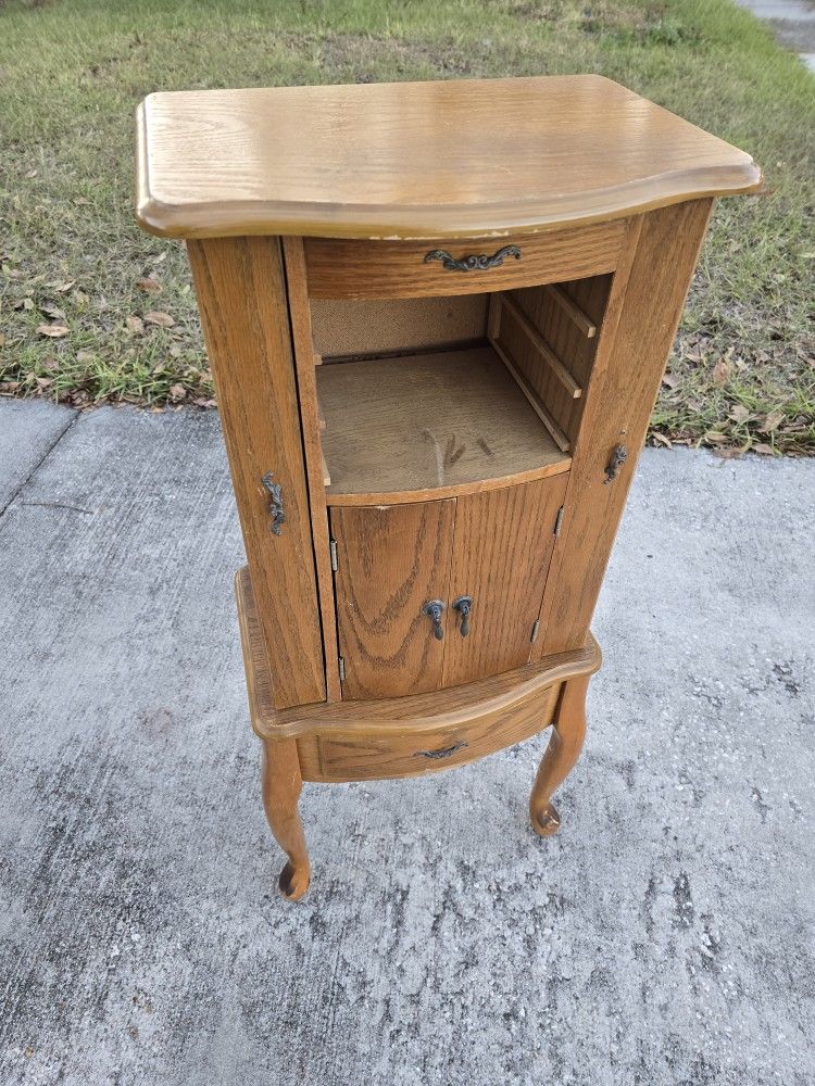 Jewerly Cabinet Antique Vintage Nightstand Side Table Armoire Furniture Wood rt Deco