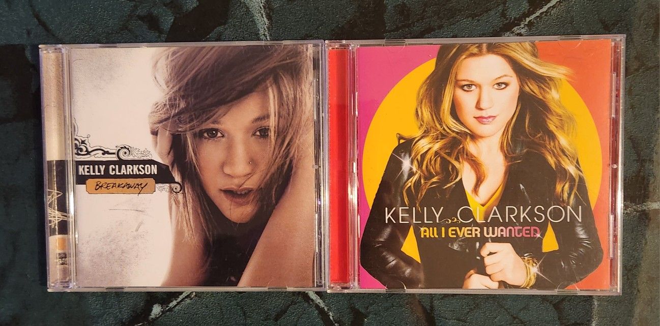 Kelly Clarkson Lot of 2 CDs Breakaway (2004) & Am I Ever Wanted (2009) Very Good
