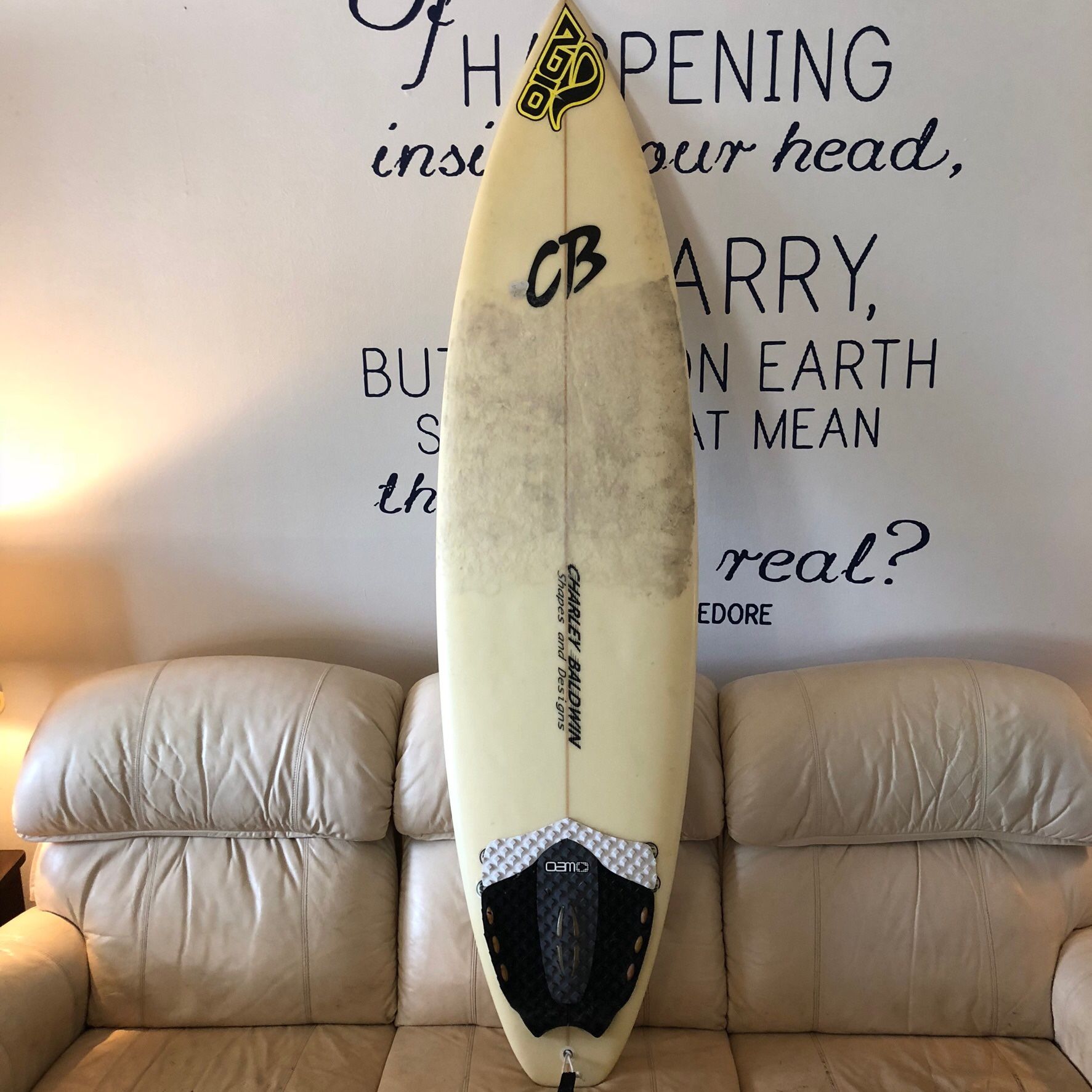CB (Charlie Baldwin) 6'6" Thruster Tri-Fin Surfboard