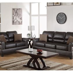 Brown Sofa And Love Seat Set 