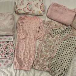 Baby Girl gowns, Swaddles And Blankets 