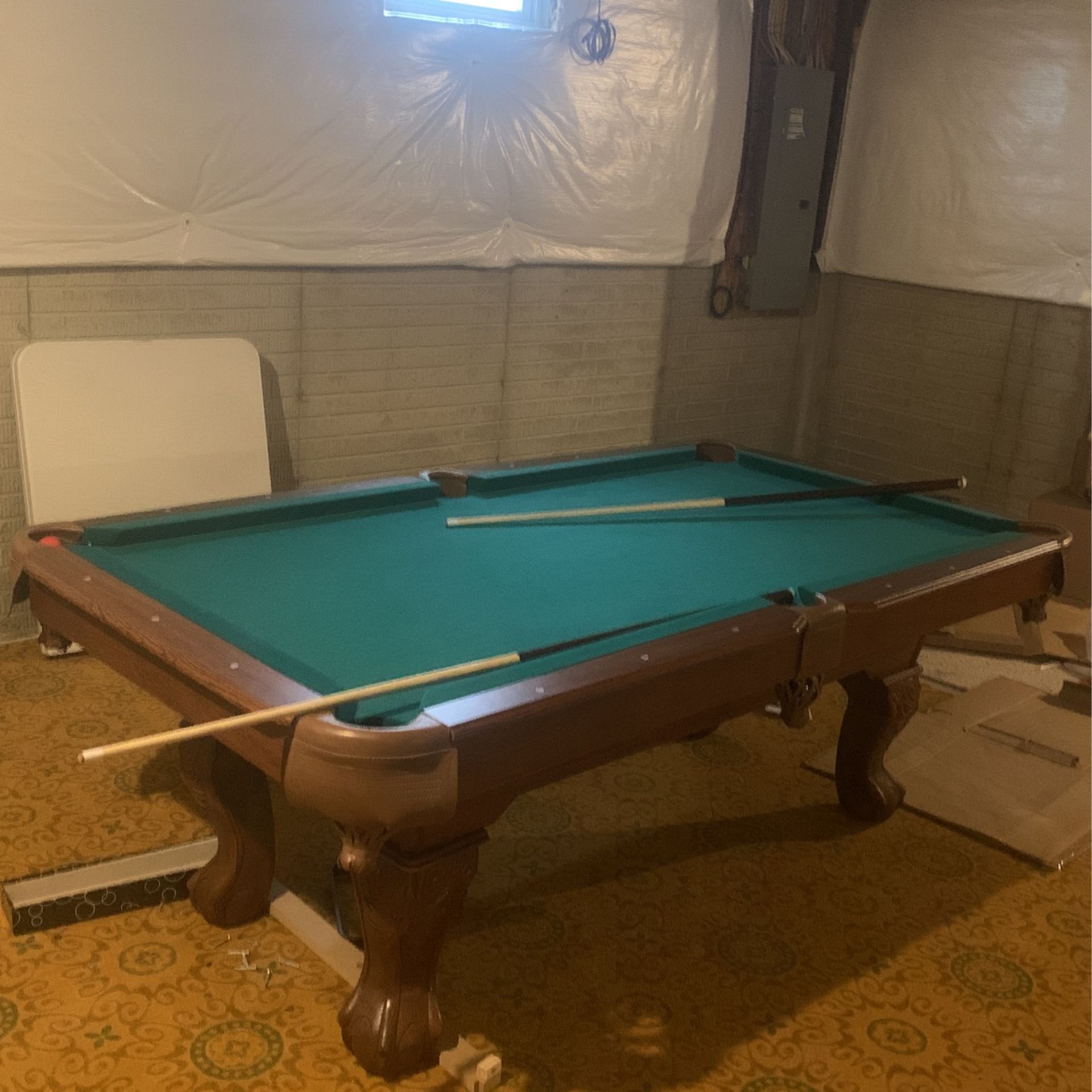 Approx 80” Pool table. Opened but just as new