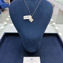 Chains And Pendant Diamonds Natural Real 10k Gold 