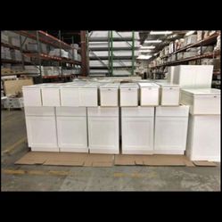 White Shaker Kitchen Wood Cabinets Vanity Cupboards Ready To Assemble