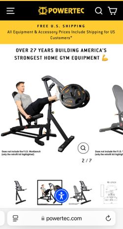 Powertec FID (Flat, Incline, Decline) Workbench with the Powertec Leg Press Attachment