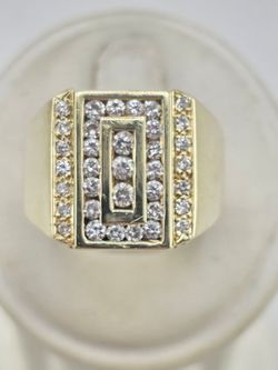 14k gold heavy 1.50ctw diamond and blue lapis reversible ring