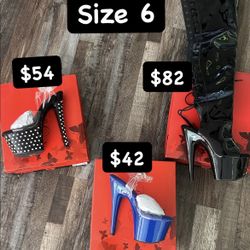 Size 6 Pleaser Shoes: Stripper Pole Dance Heels & Boots