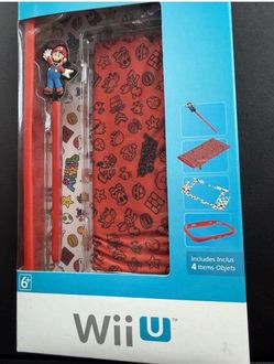 New: PowerA Nintendo Wii U Super Mario Console Skin Case Bumper Stylus Kit NEW