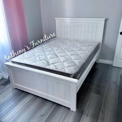 White Queen Frame & Bamboo Mattress