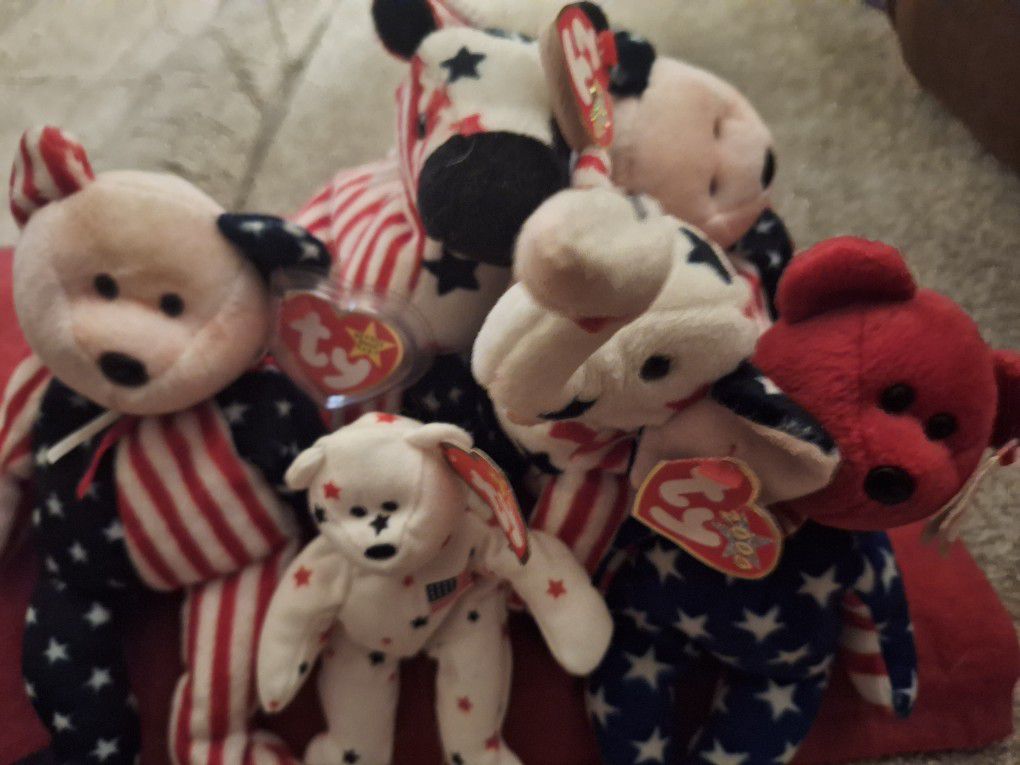 American Beanie Collectable Bears.donkey 25.00 Andvamerica Bears 25.00 Each Or All 75.00