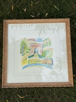 French Landmark Art Collection -Set of 4 Framed Parisian Watercolor Gallery Wall Prints