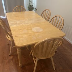 Dining Table with Five Chairs