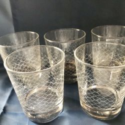 Vintage Nautical Rocks Net Bar Glasses