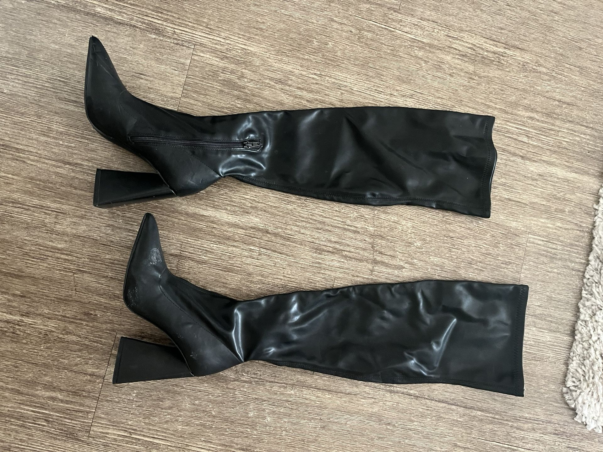 Black Thigh High Boots