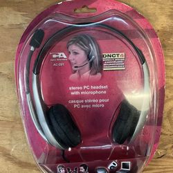 Cyber Acoustics AC-201 Silver/Black Headband Headsets
