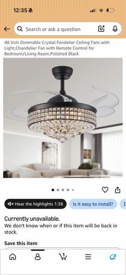 Ceiling chandelier fan